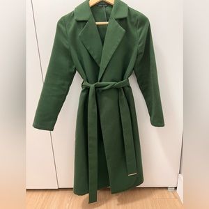 Green and Silver Belted Pea Coat